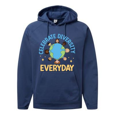 Celebrate Diversity Everyday Teachers Student International Gift Performance Fleece Hoodie