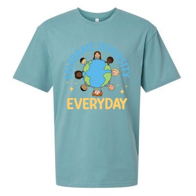 Celebrate Diversity Everyday Teachers Student International Gift Sueded Cloud Jersey T-Shirt