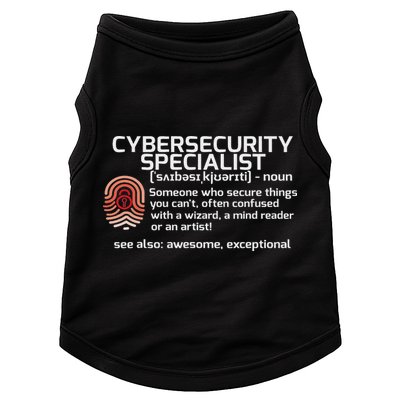 Cybersecurity Definition Engineering Gift Doggie Tank