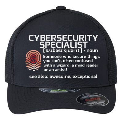 Cybersecurity Definition Engineering Gift Flexfit Unipanel Trucker Cap