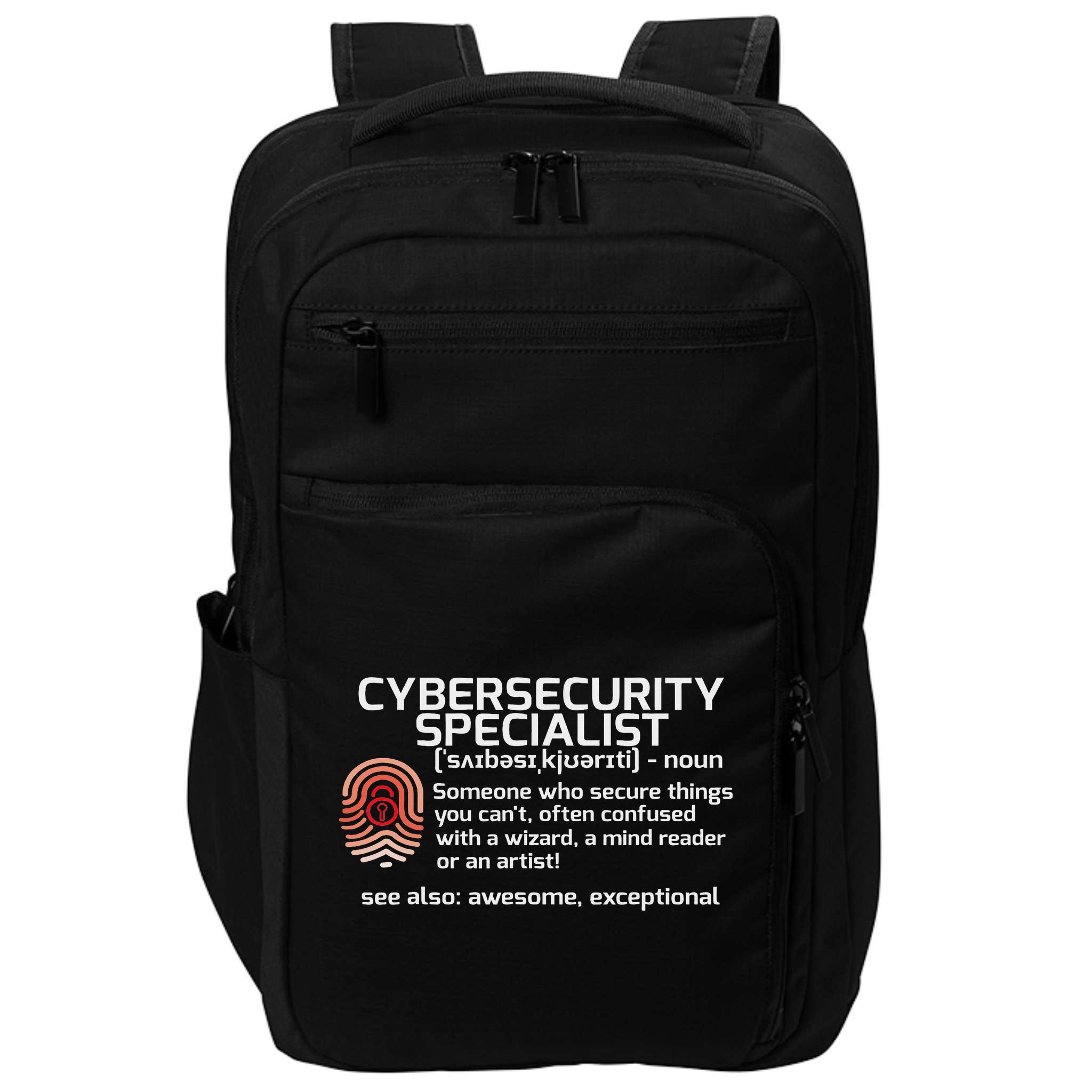 Cybersecurity Definition Engineering Gift Impact Tech Backpack