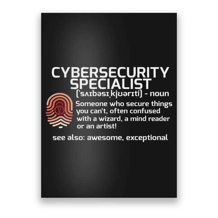 Cybersecurity Definition Engineering Gift Poster