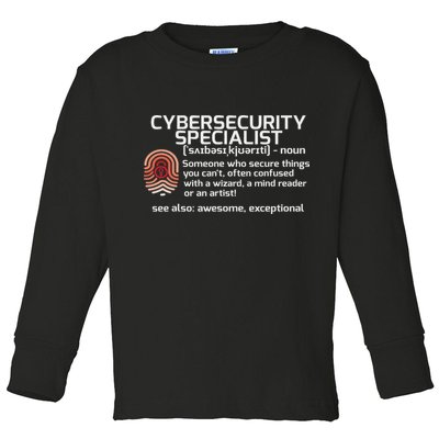 Cybersecurity Definition Engineering Gift Toddler Long Sleeve Shirt