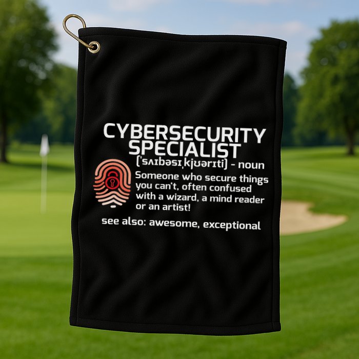 Cybersecurity Definition Engineering Gift Golf Towel