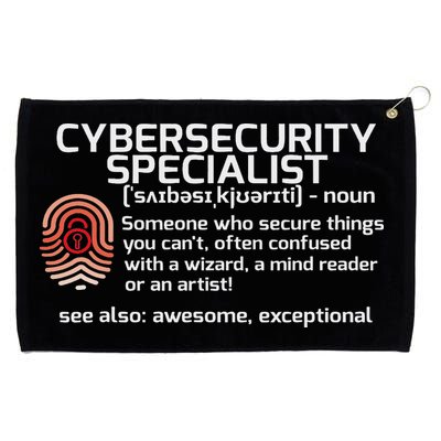 Cybersecurity Definition Engineering Gift Grommeted Golf Towel