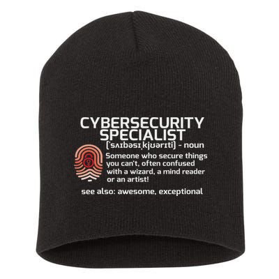 Cybersecurity Definition Engineering Gift Short Acrylic Beanie