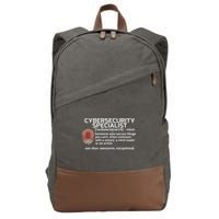 Cybersecurity Definition Engineering Gift Cotton Canvas Backpack