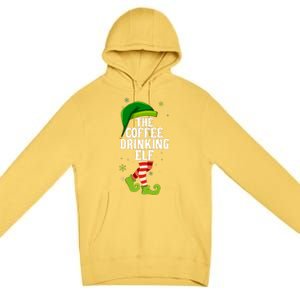 Coffee Drinking Elf Matching Family Christmas Premium Pullover Hoodie