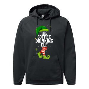 Coffee Drinking Elf Matching Family Christmas Performance Fleece Hoodie