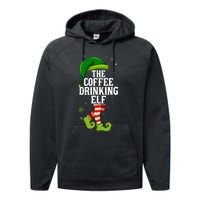 Coffee Drinking Elf Matching Family Christmas Performance Fleece Hoodie