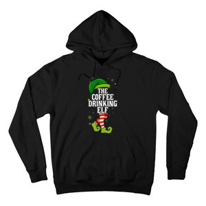 Coffee Drinking Elf Matching Family Christmas Hoodie