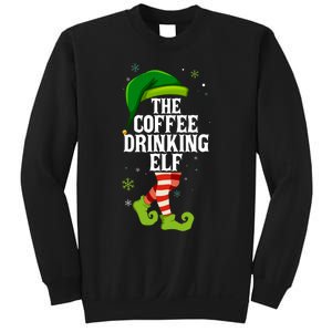 Coffee Drinking Elf Matching Family Christmas Sweatshirt