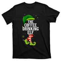 Coffee Drinking Elf Matching Family Christmas T-Shirt