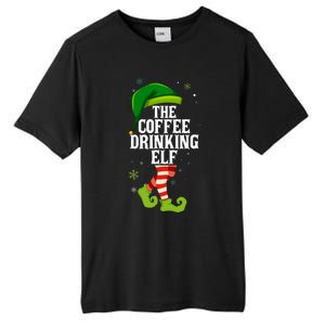 Coffee Drinking Elf Matching Family Christmas Tall Fusion ChromaSoft Performance T-Shirt