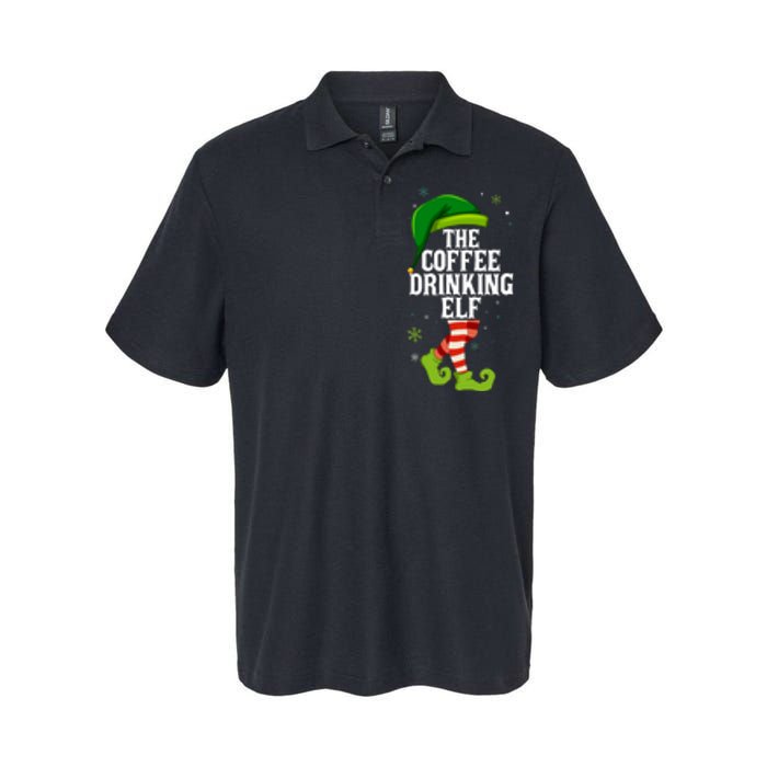 Coffee Drinking Elf Matching Family Christmas Softstyle Adult Sport Polo