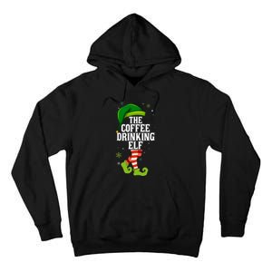 Coffee Drinking Elf Matching Family Christmas Tall Hoodie