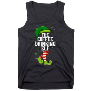 Coffee Drinking Elf Matching Family Christmas Tank Top