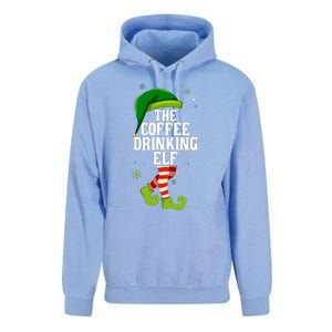 Coffee Drinking Elf Matching Family Christmas Unisex Surf Hoodie