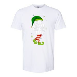 Coffee Drinking Elf Matching Family Christmas Softstyle CVC T-Shirt