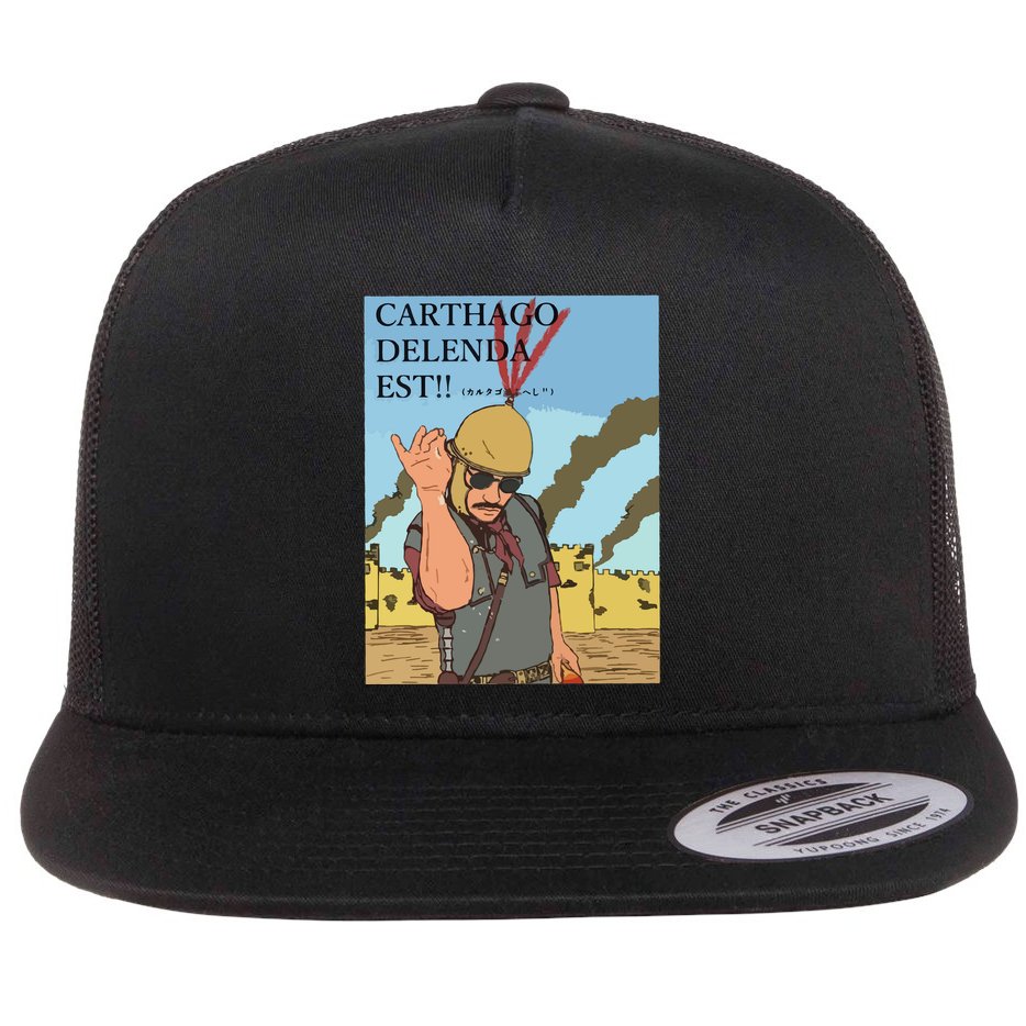Carthago Delenda Est Funny Meme Flat Bill Trucker Hat
