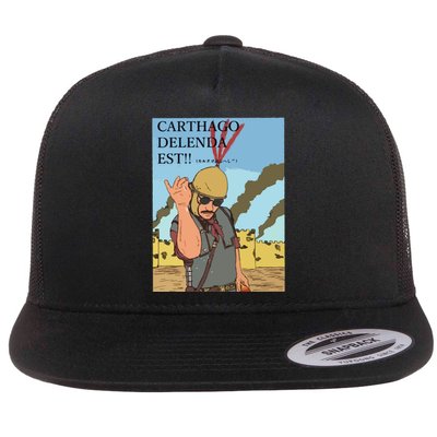 Carthago Delenda Est Funny Meme Flat Bill Trucker Hat