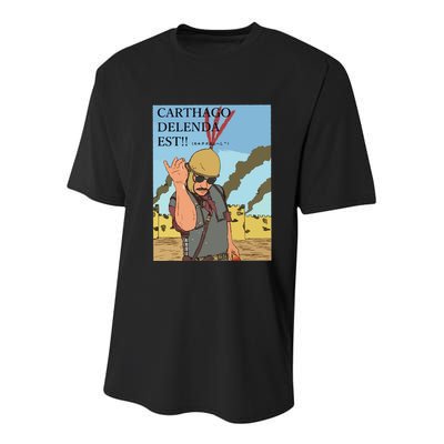 Carthago Delenda Est Funny Meme Youth Performance Sprint T-Shirt