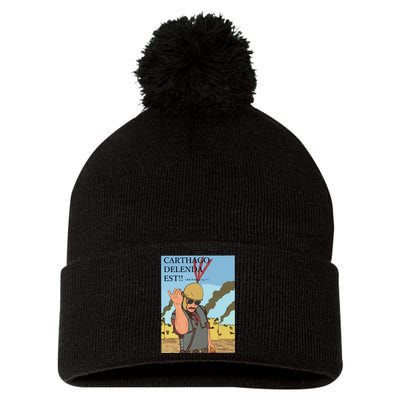 Carthago Delenda Est Funny Meme Pom Pom 12in Knit Beanie