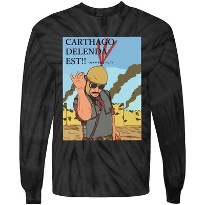 Carthago Delenda Est Funny Meme Tie-Dye Long Sleeve Shirt