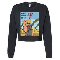 Carthago Delenda Est Funny Meme Cropped Pullover Crew