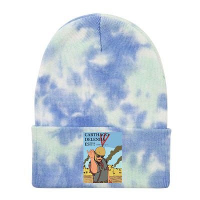 Carthago Delenda Est Funny Meme Tie Dye 12in Knit Beanie