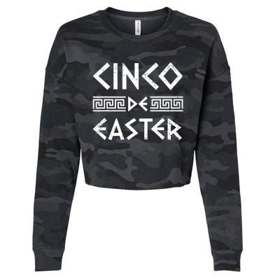 Cinco De Easter Funny Cinco De Mayo Orthodox Greek Easter Cropped Pullover Crew