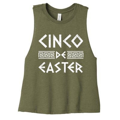 Cinco De Easter Funny Cinco De Mayo Orthodox Greek Easter Women's Racerback Cropped Tank