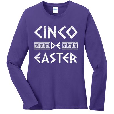 Cinco De Easter Funny Cinco De Mayo Orthodox Greek Easter Ladies Long Sleeve Shirt