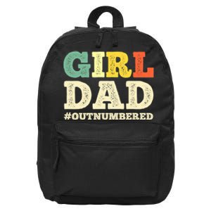 Cool  Dad For Father Super Proud Dad Outnumbered Dad 16 in Basic Backpack