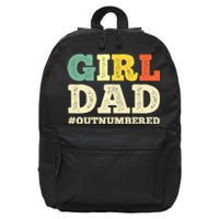 Cool  Dad For Father Super Proud Dad Outnumbered Dad 16 in Basic Backpack