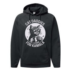 Cat Daddies For Kamala Harris Cat Dad Vote Election Performance Fleece Hoodie