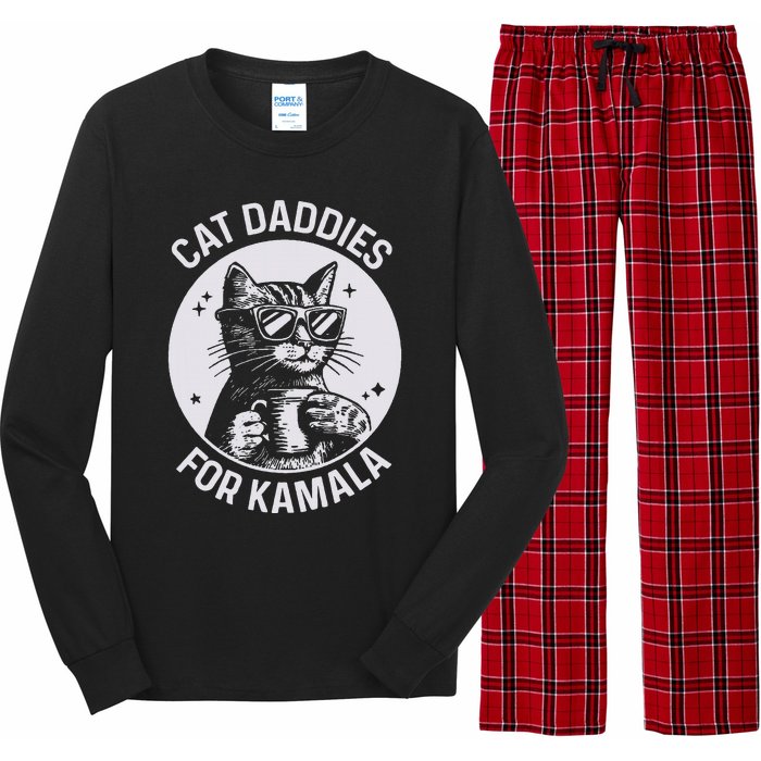 Cat Daddies For Kamala Harris Cat Dad Vote Election Long Sleeve Pajama Set