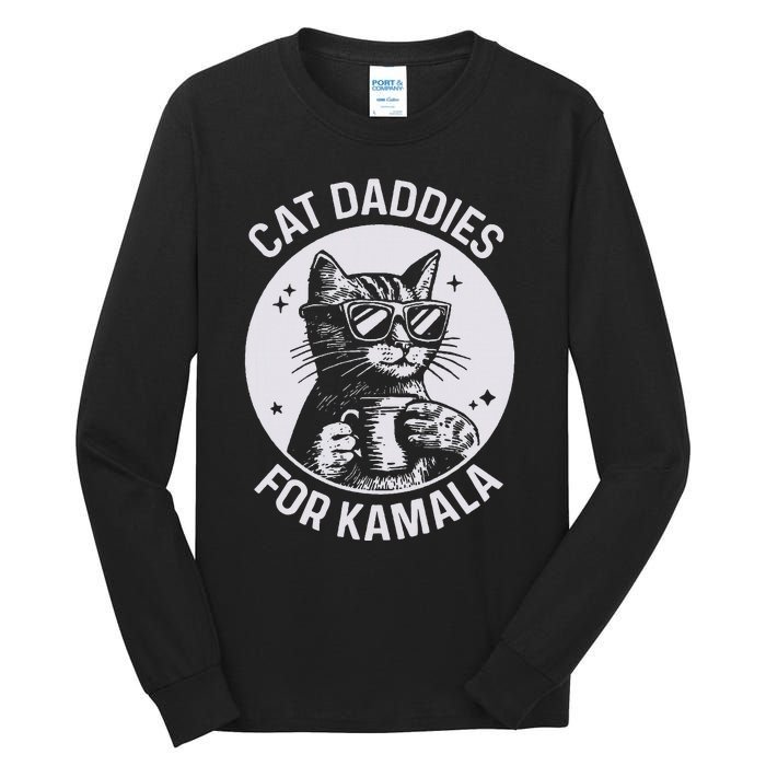 Cat Daddies For Kamala Harris Cat Dad Vote Election Tall Long Sleeve T-Shirt