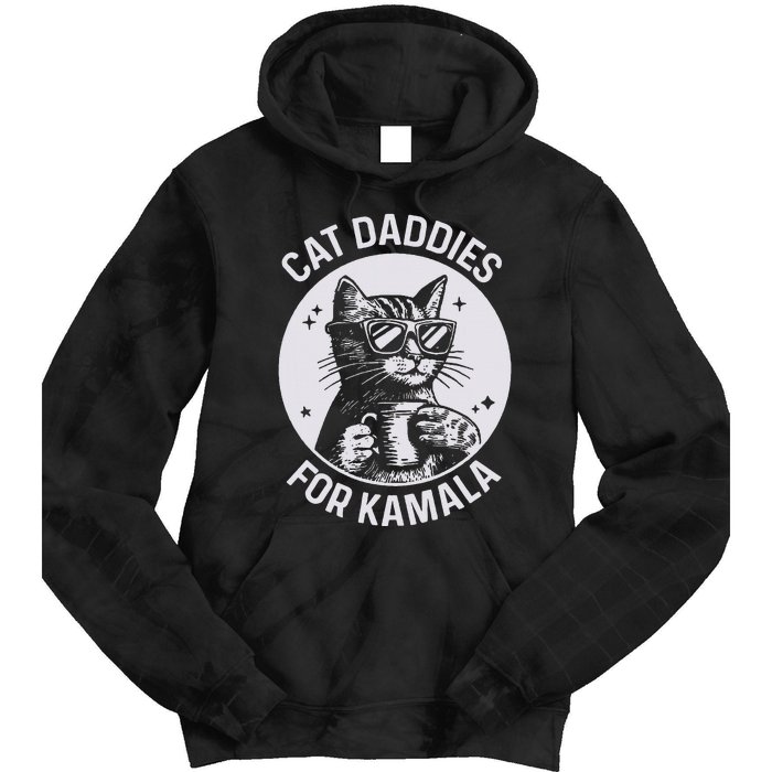 Cat Daddies For Kamala Harris Cat Dad Vote Election Tie Dye Hoodie