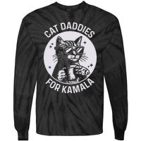 Cat Daddies For Kamala Harris Cat Dad Vote Election Tie-Dye Long Sleeve Shirt