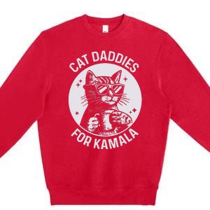 Cat Daddies For Kamala Harris Cat Dad Vote Election Premium Crewneck Sweatshirt