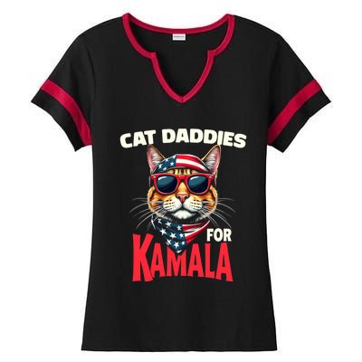 Cat Daddies For Kamala Harris 2024 Gift Ladies Halftime Notch Neck Tee