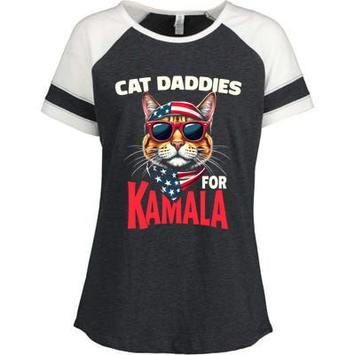 Cat Daddies For Kamala Harris 2024 Gift Enza Ladies Jersey Colorblock Tee