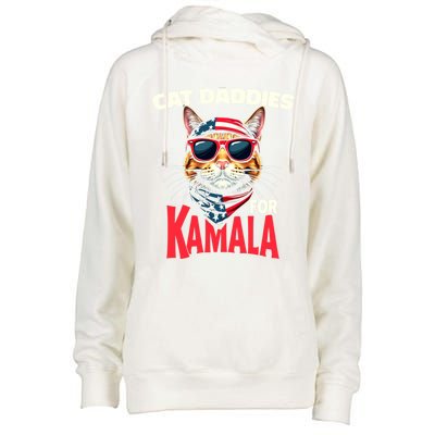 Cat Daddies For Kamala Harris 2024 Gift Womens Funnel Neck Pullover Hood