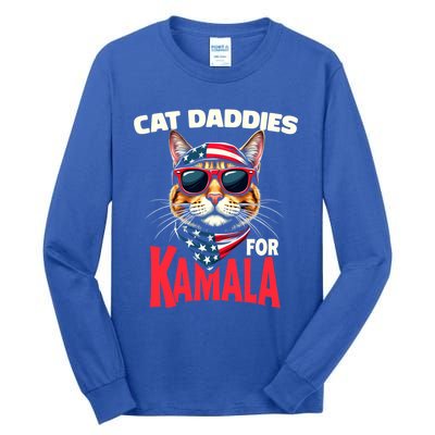 Cat Daddies For Kamala Harris 2024 Gift Tall Long Sleeve T-Shirt