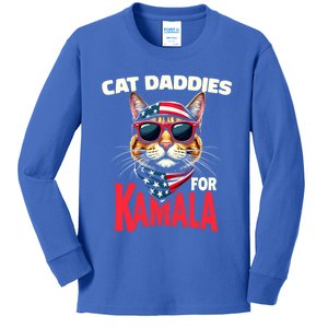 Cat Daddies For Kamala Harris 2024 Gift Kids Long Sleeve Shirt