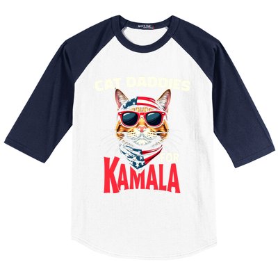 Cat Daddies For Kamala Harris 2024 Gift Baseball Sleeve Shirt