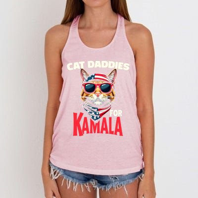 Cat Daddies For Kamala Harris 2024 Gift Women's Knotted Racerback Tank