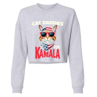 Cat Daddies For Kamala Harris 2024 Gift Cropped Pullover Crew