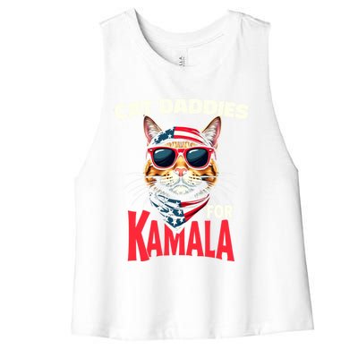 Cat Daddies For Kamala Harris 2024 Gift Women's Racerback Cropped Tank